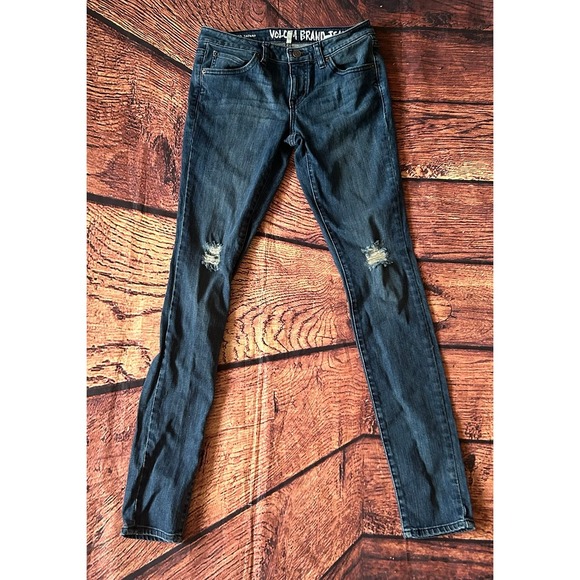 Volcom Brand Jeans Super Skinny  Blue Denim Womens Size 5 - Picture 1 of 10